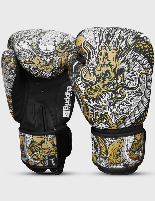 Guantes de boxeo de dragón negro mate 