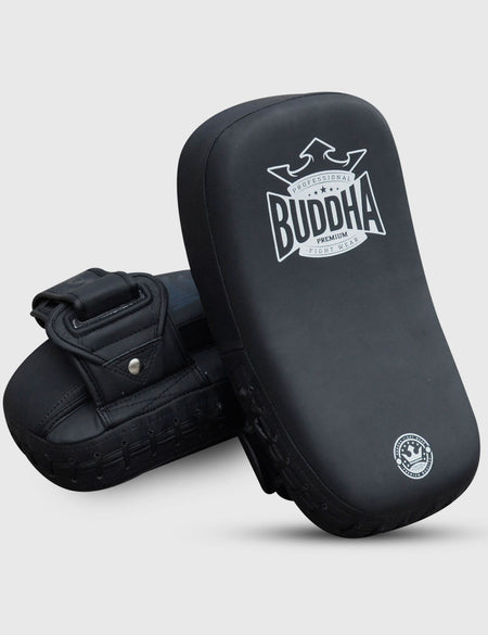 Thailand Curved Leather Thai Pads S - Matte Black (Pair)