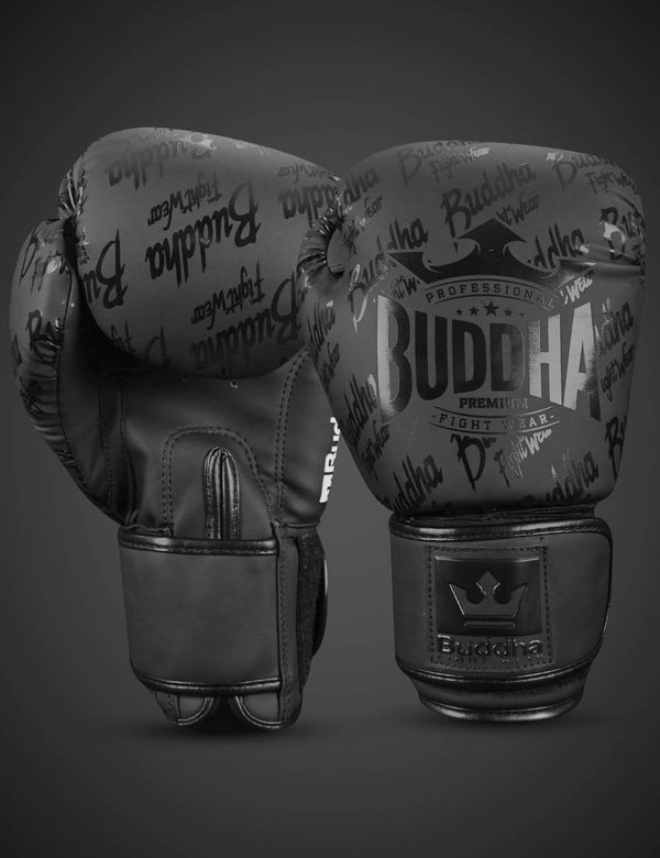 Guantes de boxeo premium con parte superior negra mate 